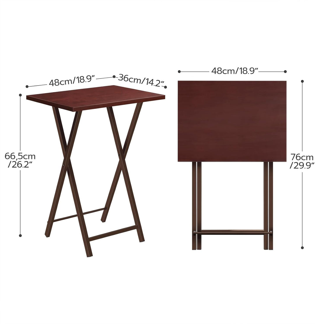 HOOBRO Beistelltisch Klappbar, Kleiner tabletttisch, TV Tray 2er Set, klapptisch Snack Tisch Industr