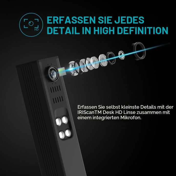 IRIScan Desk Pro. Buchscanner LED, OCR Dokumentenscanner 21MP Kamera Visualizer -v6PRO: PDF-Editor,