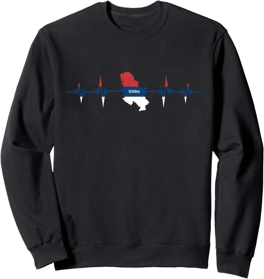 Heartbeat Design Serbische Flagge Serbien Sweatshirt