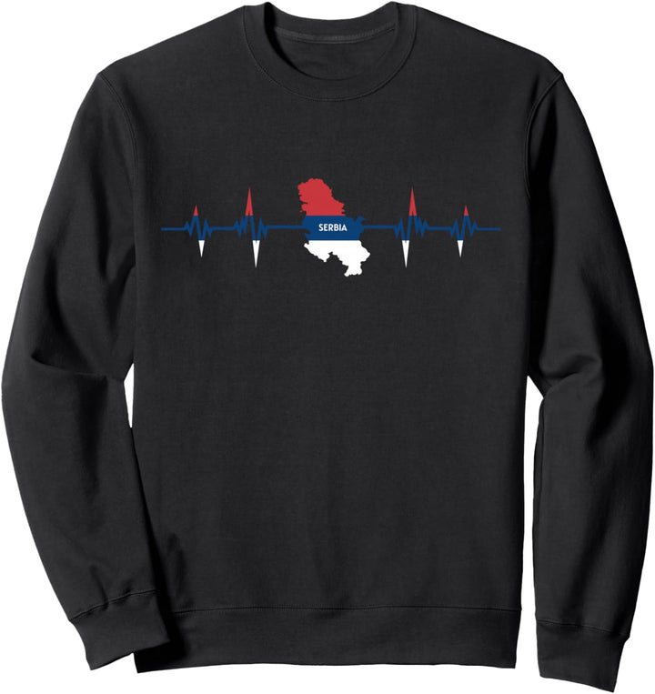 Heartbeat Design Serbische Flagge Serbien Sweatshirt