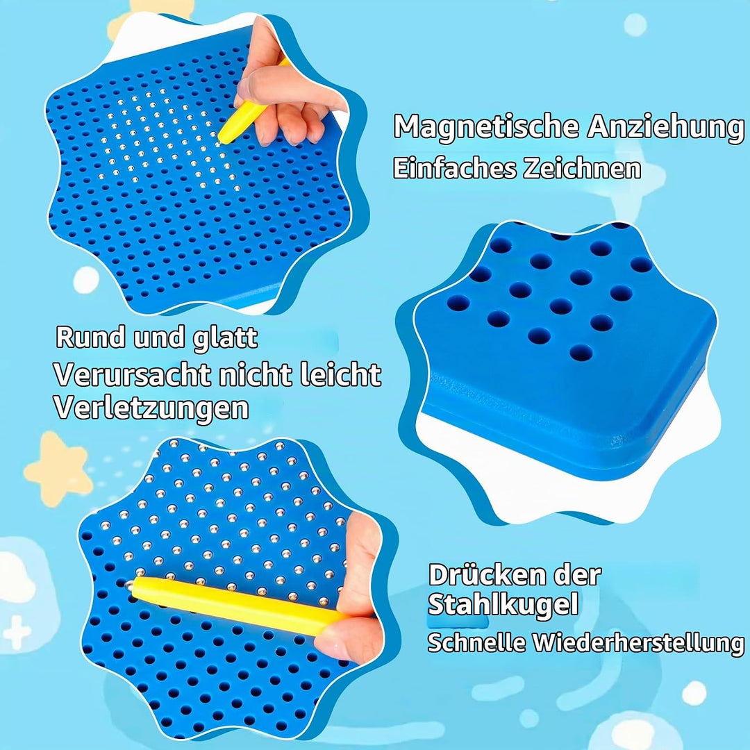 SUPRBIRD 2 Stück Magnetische Zeichenbretter Stahlkugel Kritzel Tafel mit Stift, Magnet Zeichenblock