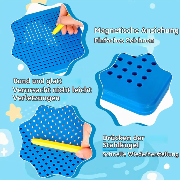SUPRBIRD 2 Stück Magnetische Zeichenbretter Stahlkugel Kritzel Tafel mit Stift, Magnet Zeichenblock