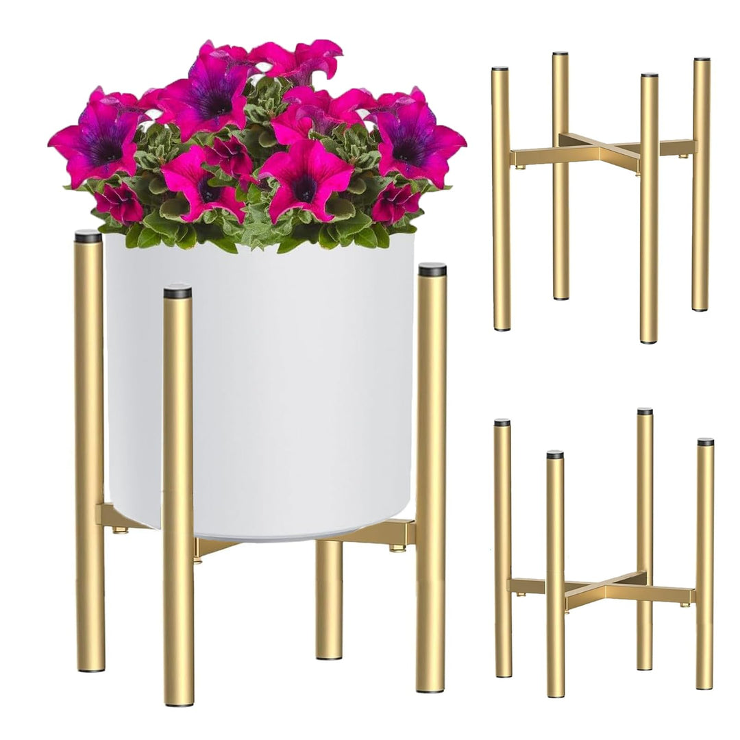 Verstellbarer Pflanzenständer, Blumenständer metall Gold, 21cm-35cm, Blumenhocker Pflanzenregal, Blu