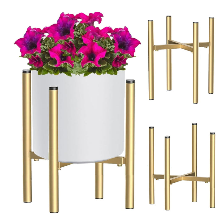 Verstellbarer Pflanzenständer, Blumenständer metall Gold, 21cm-35cm, Blumenhocker Pflanzenregal, Blu