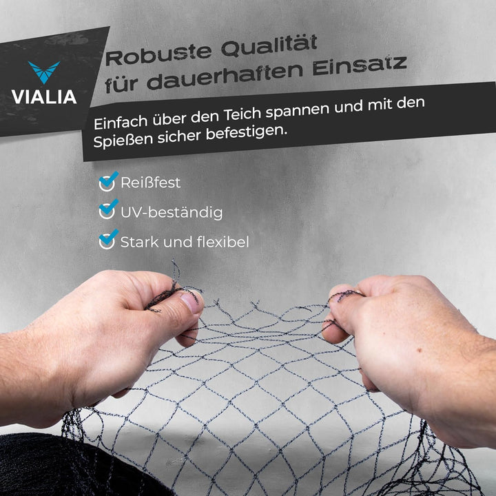 Teichnetz 10x15m | Robuste Teichabdeckung gegen Laub & Reiher | Witterungsbeständig & Wiederverwendb