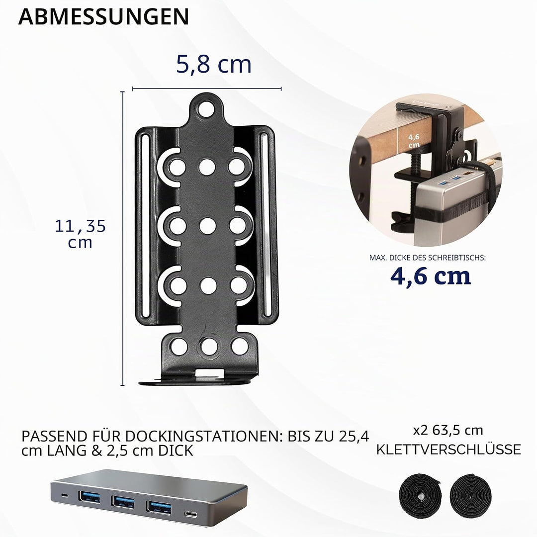 VIVO Universal-Dockingstation-Halterung für Workstation, hinter dem Monitor VESA-Montage, unter dem
