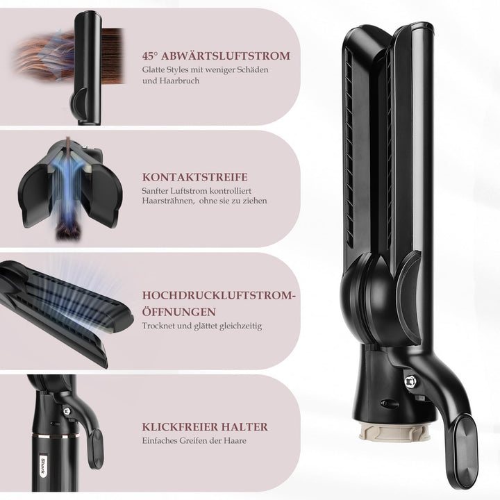 Haarglätter-Aufsatz für Shark FlexStyle Luftstyler, Airflow Technologie ohne Heizplatten, Gleichzeit