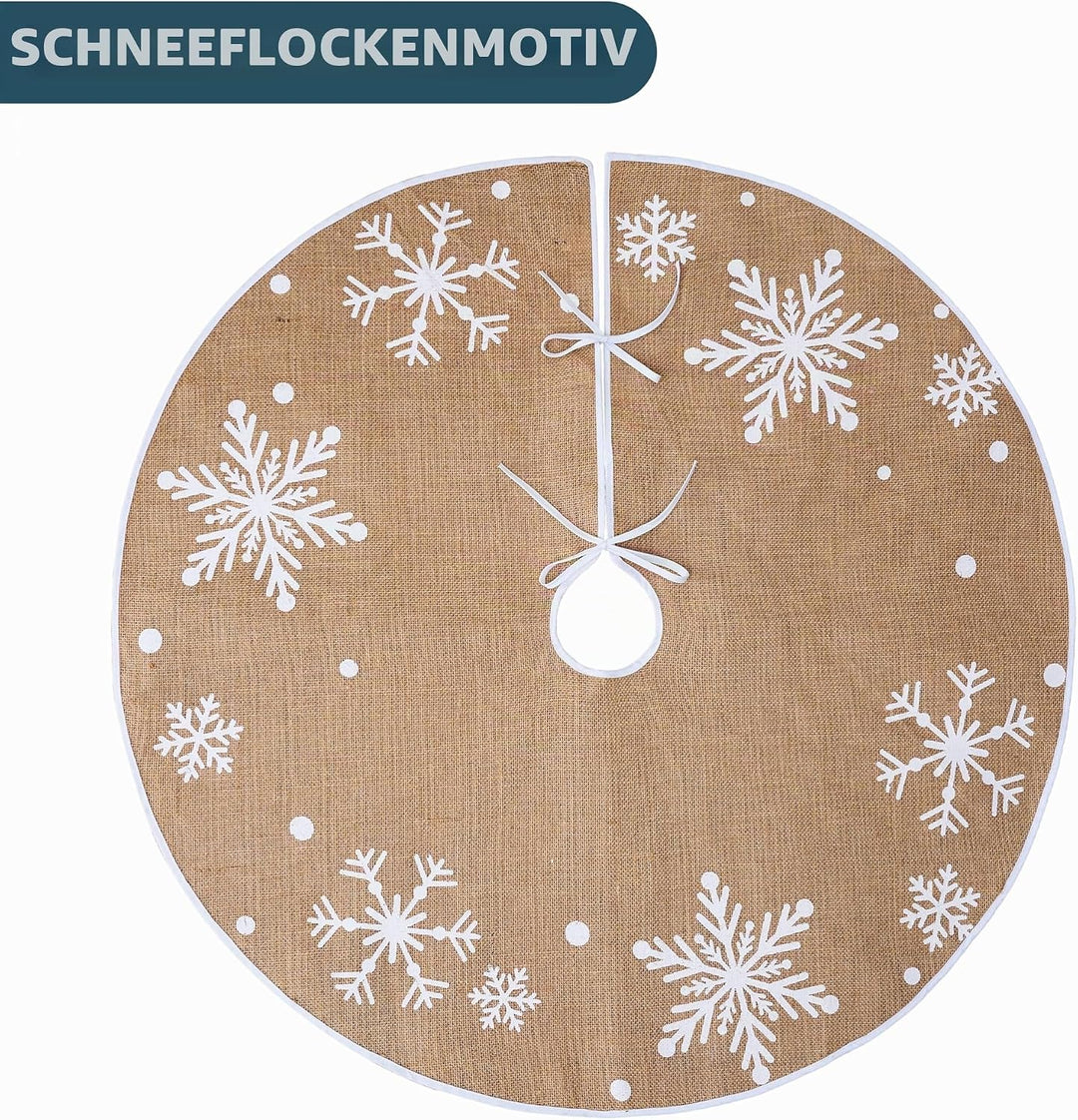 Joiedomi Weihnachtsbaumrock mit Schneeflocken, 91,4 cm, rustikaler Baumrock, Dekoration für Weihnach