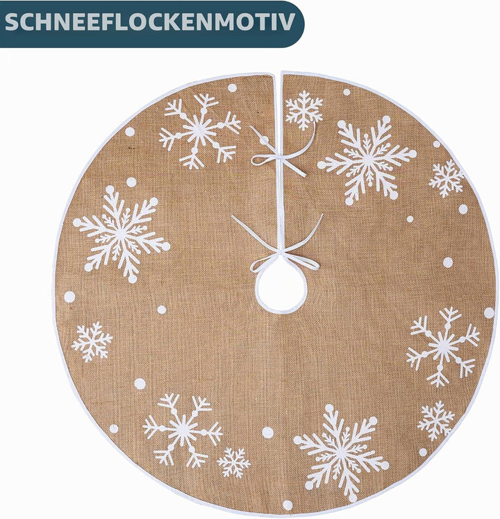Joiedomi Weihnachtsbaumrock mit Schneeflocken, 91,4 cm, rustikaler Baumrock, Dekoration für Weihnach