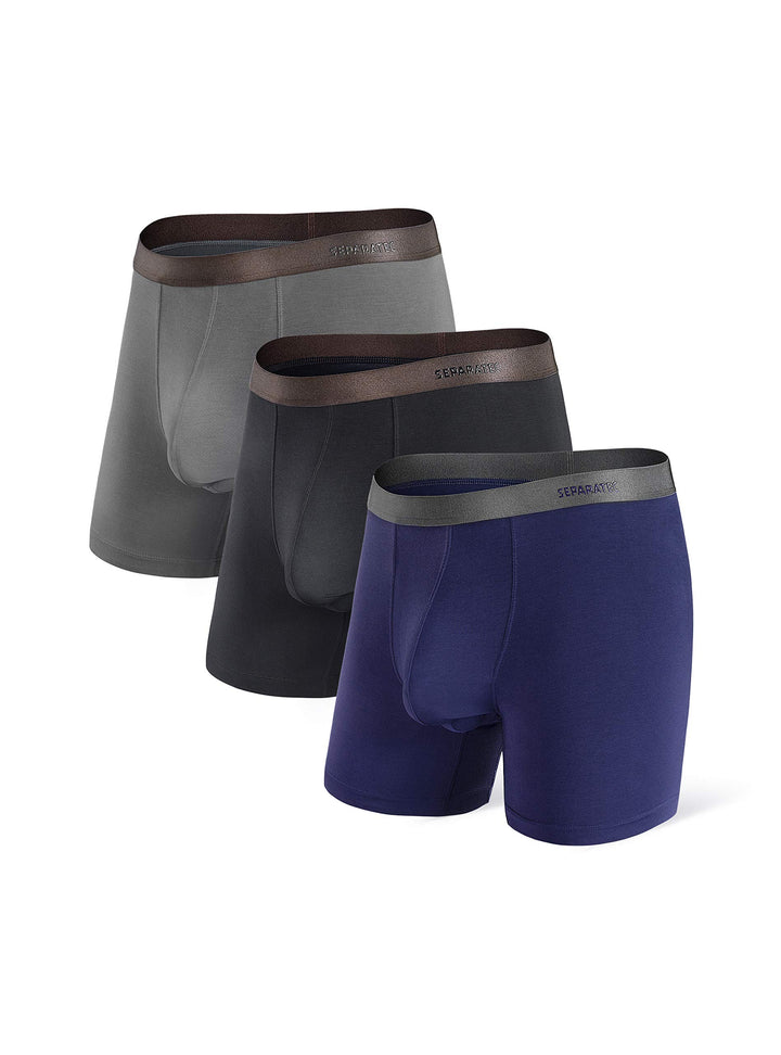 Separatec Boxershorts Herren Bambus Rayon Atmungsaktiv Weich Männer Unterhosen mit Doppelter Beutel