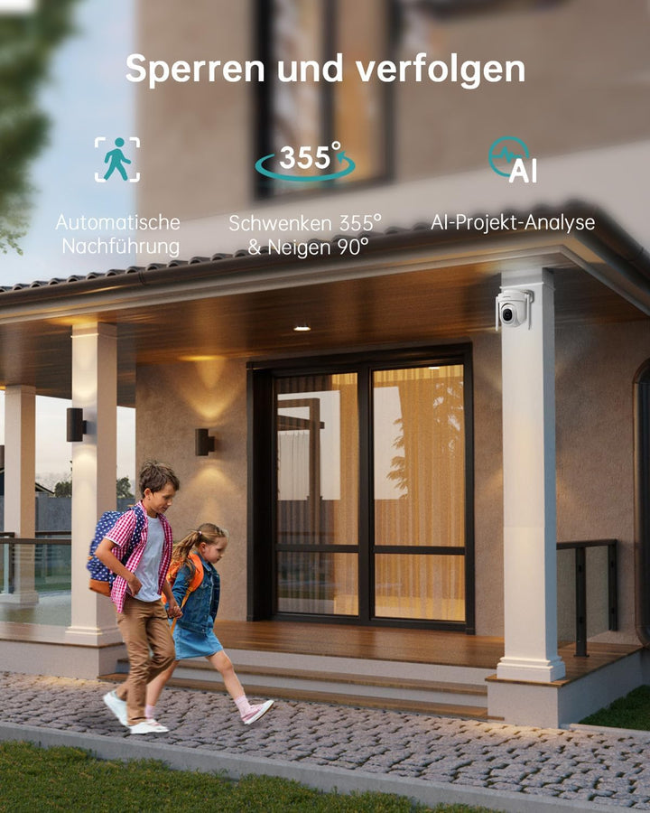 ZUMIMALL 5MP Überwachungskamera Aussen 5G/2,4GHz WLAN Kamera Überwachung aussen Kabelgebunden, 355°/