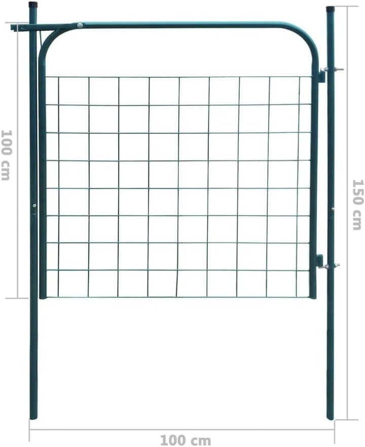 vidaXL Gartenzauntor Metallzauntor Stahl-Tor Tor-Paneel Tor 100 x 100 cm Grün, Grün