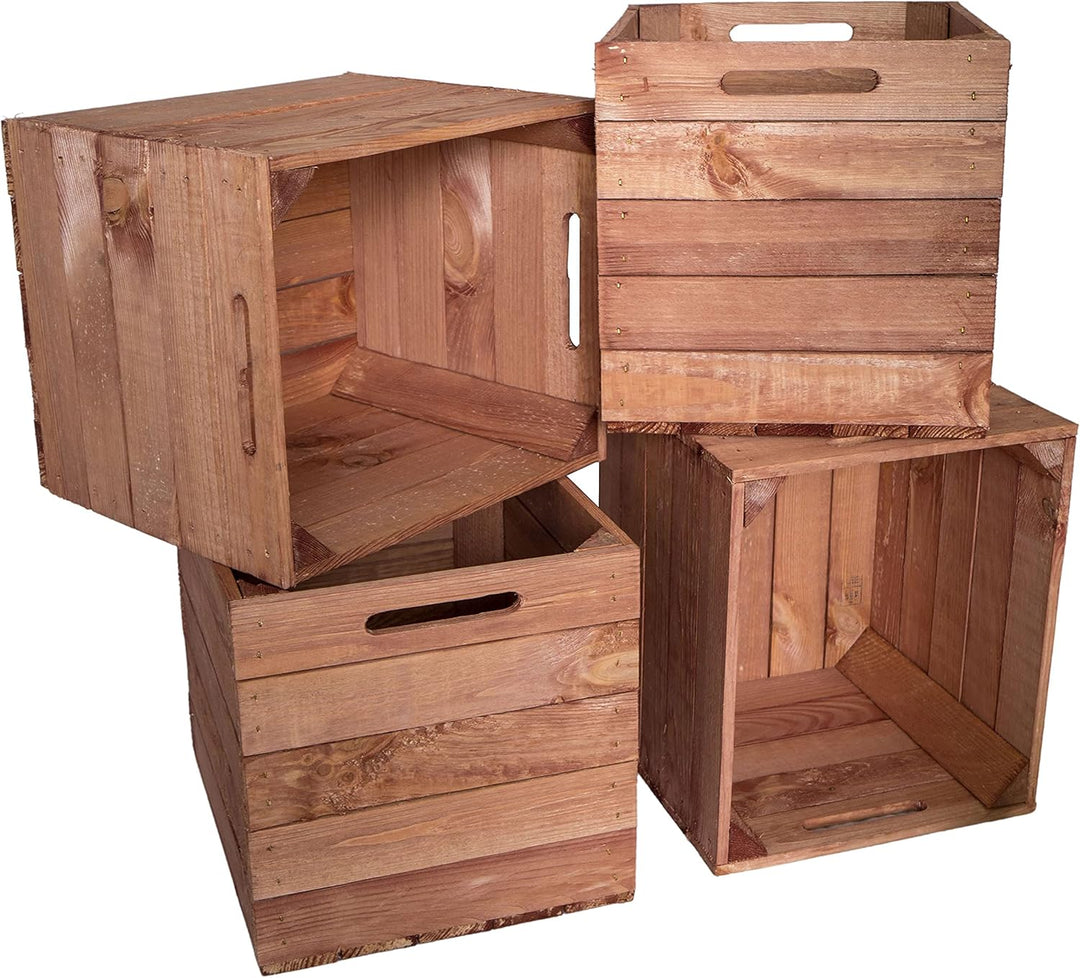 Holzkiste Aufbewahrungskiste Einschubkiste Schubladenbox Vintage Ocker passend für alle Kallaxregale