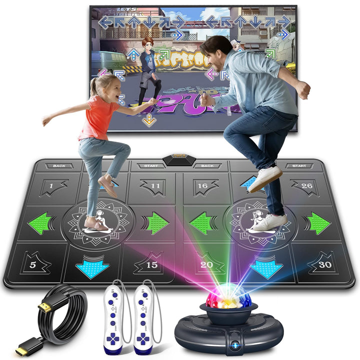FWFX Tanzmatte TV: Plug&amp;Play, kabellose Controller, Mehrere Modi, Geschenk Anthrazit, Anthrazit