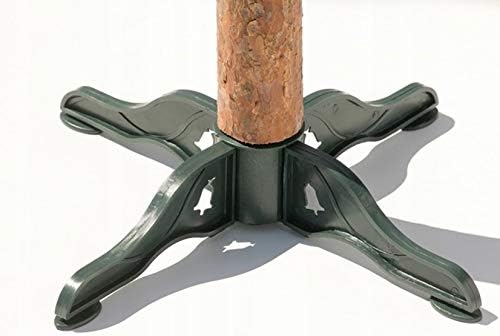 Lean Toys, Künstlicher Weihnachtsbaum auf Holzstamm, Kiefer, kompakt, glänzende frostähnliche Krista