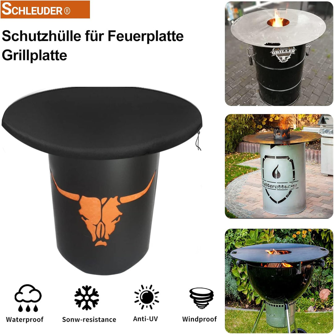 Feuerplatte Abdeckung, 420D Grillplatte Schutzhülle Wasserdicht Anti-UV Für eine Feuerplatte/Grillpl