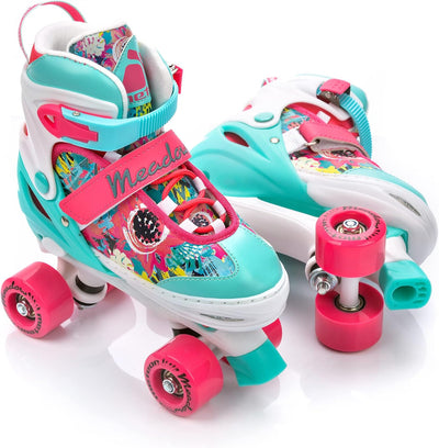 meteor Retro Rollschuhe Disco Roll Skate wie in den 80er Jahren Jugend Roll-Schuhe Kinder Quad Skate