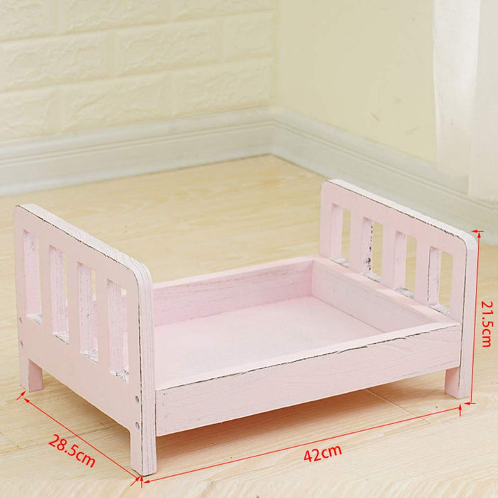 Amusingtao Neugeborene Fotografie Requisiten,Holzbett-Hintergrund, Baby Foto Hintergrund Diy Kleine