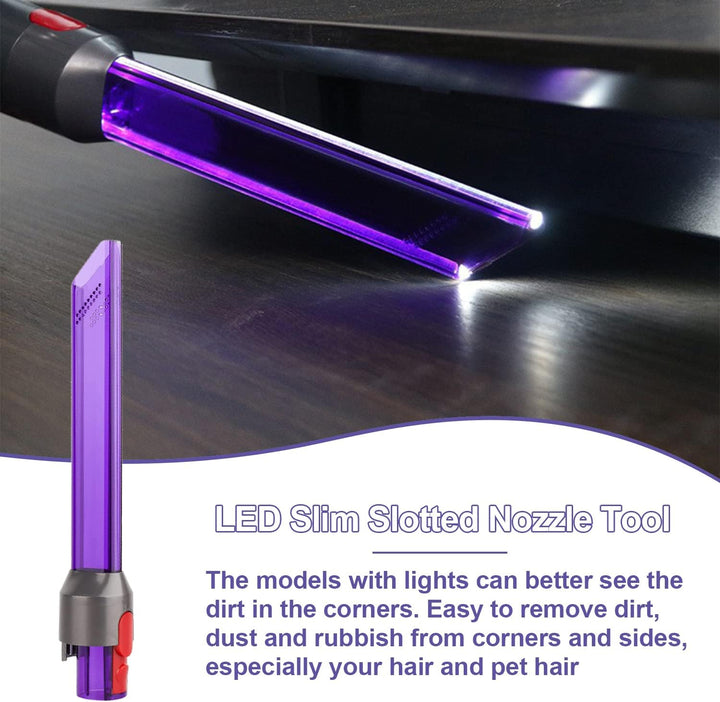 Fugendüse, LED Schmale Schlitzdüse, Light Pipe Slim Schlitz Düse, Zubehör für Dyson Staubsauger, Sta