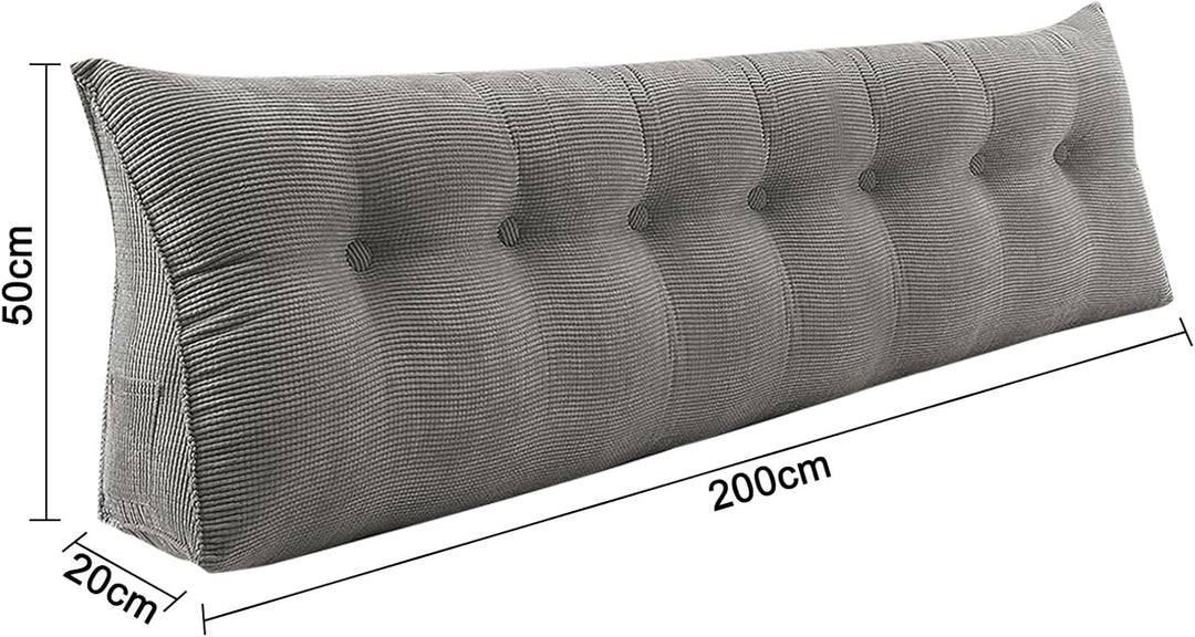 OHMG 120/140/160/180/200 cm Lesekissen für Bett, Rückenkissen, Sofakissen, dreieckiges Kopfteil, Sof