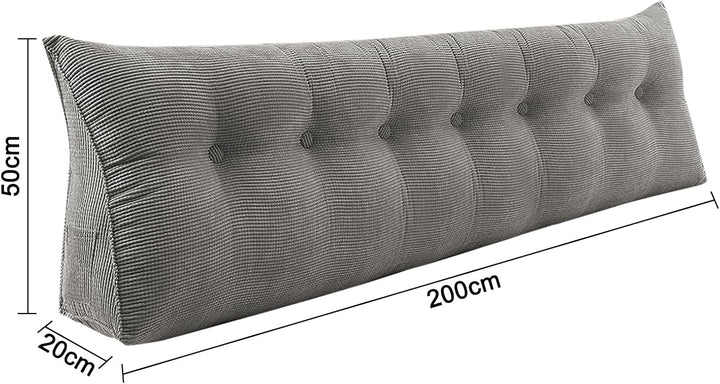 OHMG 120/140/160/180/200 cm Lesekissen für Bett, Rückenkissen, Sofakissen, dreieckiges Kopfteil, Sof