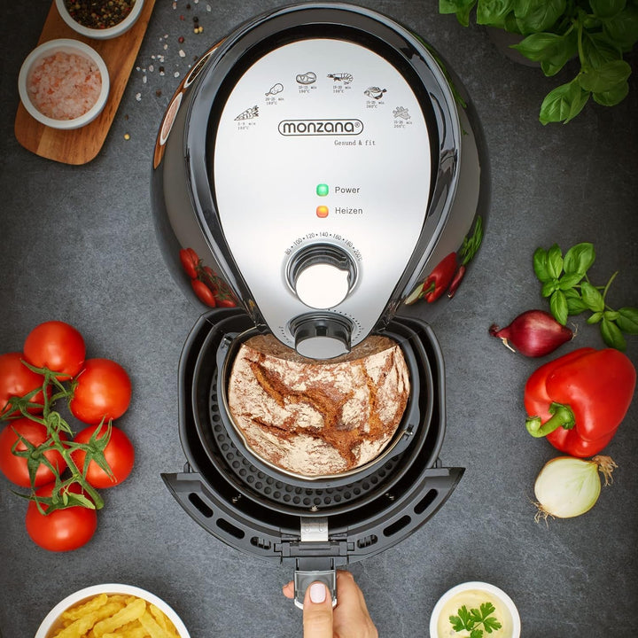 Monzana Heissluftfritteuse 3,6 L Antihaftbeschichtung 9in1 Funktion 80-200°C Cool Touch Spülmaschine