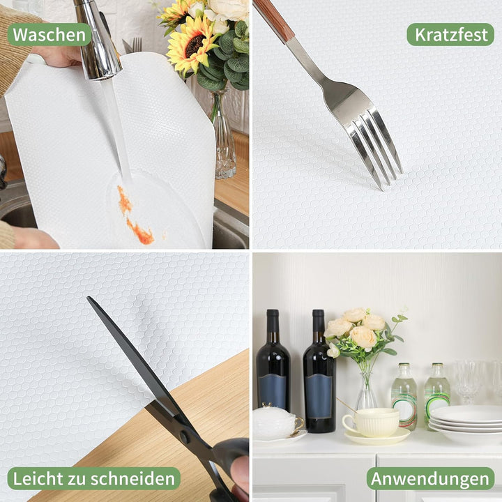 wohomuke Schubladenmatte 40x600cm küche Matte für schubladen schubladeneinlage zuschneidbar Eva Kühl