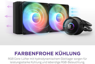 NZXT Kraken 280 RGB - RL-KR280-B1-280mm AIO CPU Wasserkühlung - 1,54" LCD Display 240x240-2x140mm RG