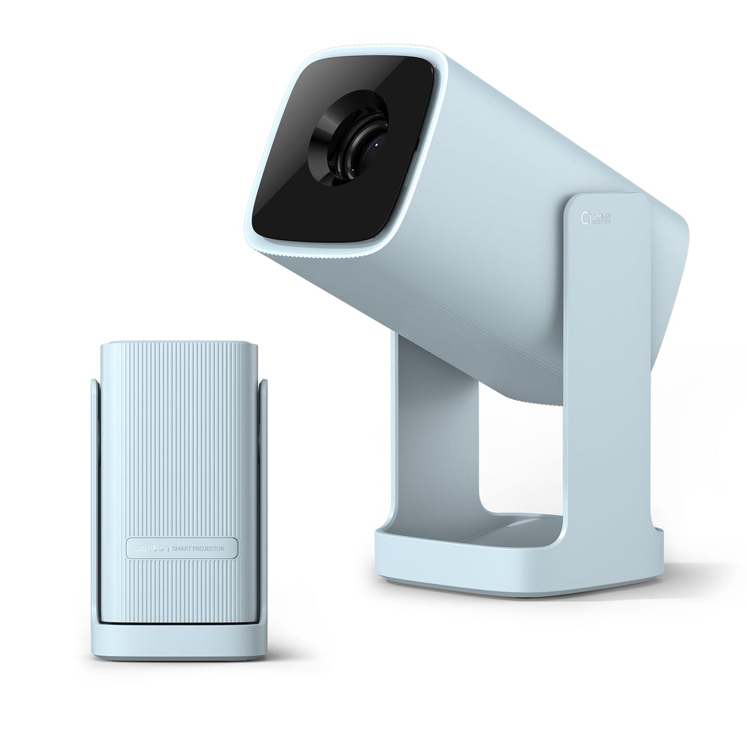 WANBO Cube 1 Mini Smart Beamer Android TV/Netflix/360° Drehbar, Linsenschutz, 200 ISO Lumen, 1080P U