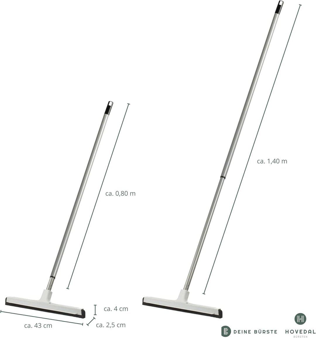 Wasserschieber 43 cm mit Stiel, Bodenabzieher Wasserabzieher Gummiabzieher, Wasser Abzieher Schieber