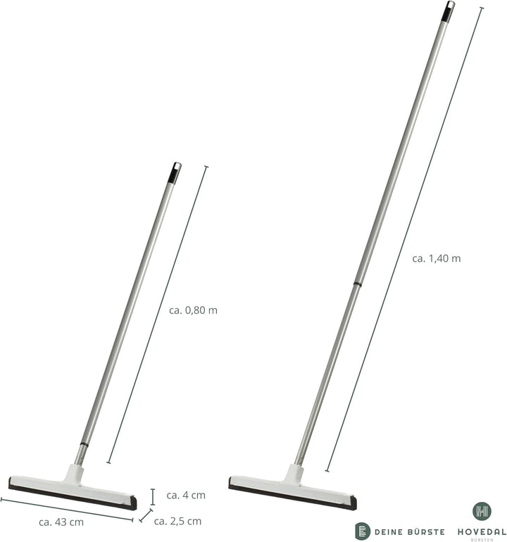 Wasserschieber 43 cm mit Stiel, Bodenabzieher Wasserabzieher Gummiabzieher, Wasser Abzieher Schieber