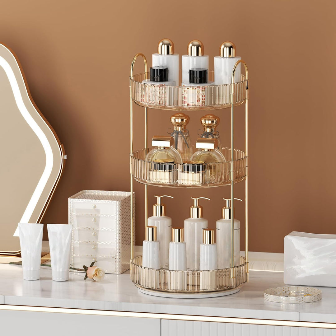 Make Up Kosmetik Organizer, 360° Drehbar Grosse Kapazität Kosmetik Organizer, Multifunktionaler Kosm