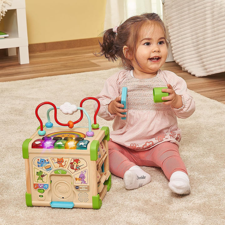 VTech Interaktiver Holz-Spielwürfel – Interaktiver Spielwürfel mit FSC®-zertifiziertem Holz – Mit ve