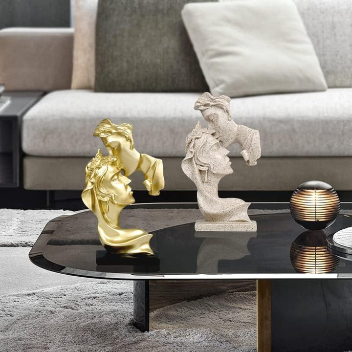 PIGPIGFLY Liebeskuss Statue,Abstrakte Skulptur,Deko Figuren, Deko Wohnzimmer Modern Zum Hinstellen,