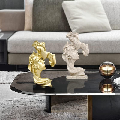 PIGPIGFLY Liebeskuss Statue,Abstrakte Skulptur,Deko Figuren, Deko Wohnzimmer Modern Zum Hinstellen,