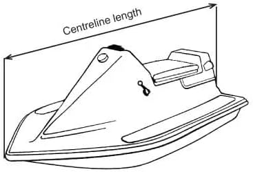 Oceansouth Jet Ski Abdeckplane Grau-Schwarz (Verschiedene Grössen) 2.9m - 3.4m, 2.9m - 3.4m