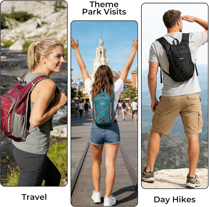 Faltbarer Wanderrucksack, Kleiner Tagesrucksack Ultraleicht für Herren & Damen, Foldable Backpack, I
