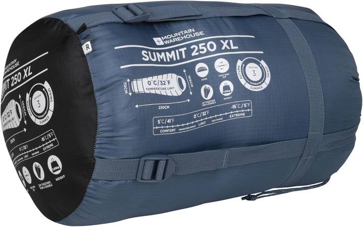 Mountain Warehouse Summit 250 Schlafsack - 3/4 Saison Isolierter & Mumienförmiger Schlafsack, 22cmX4