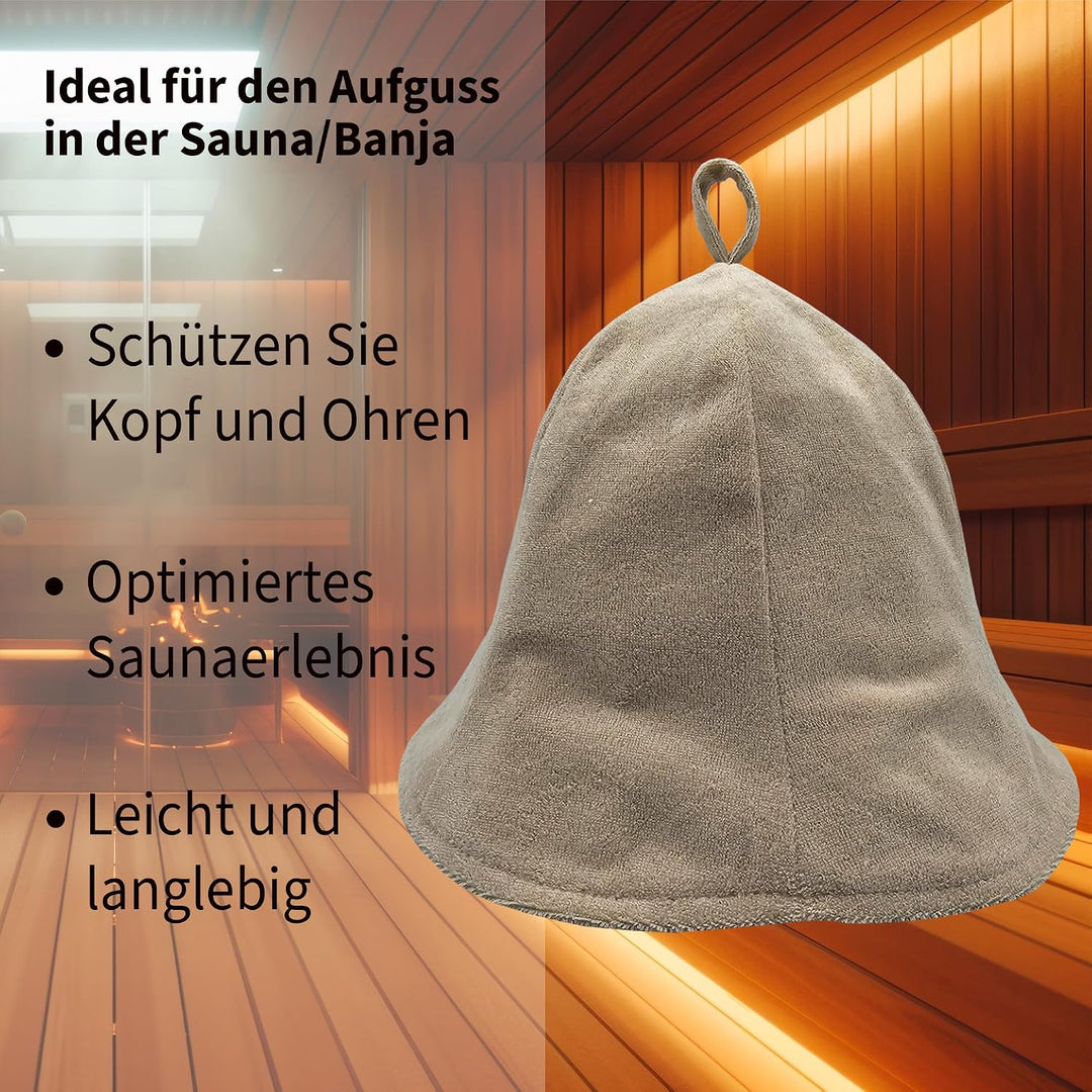 Sauna Hut Damen Perfekte Saunamütze aus Weicher Frottee Damen - ideale Sauna Kopfbedeckung Saunahut