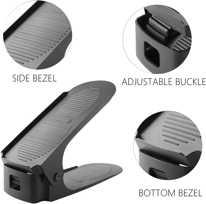 10-Set Schuhstapler, 6.5cm/10cm/15cm Schuhregal, PP-Material Schuhorganizer, Verstellbares Platzspar