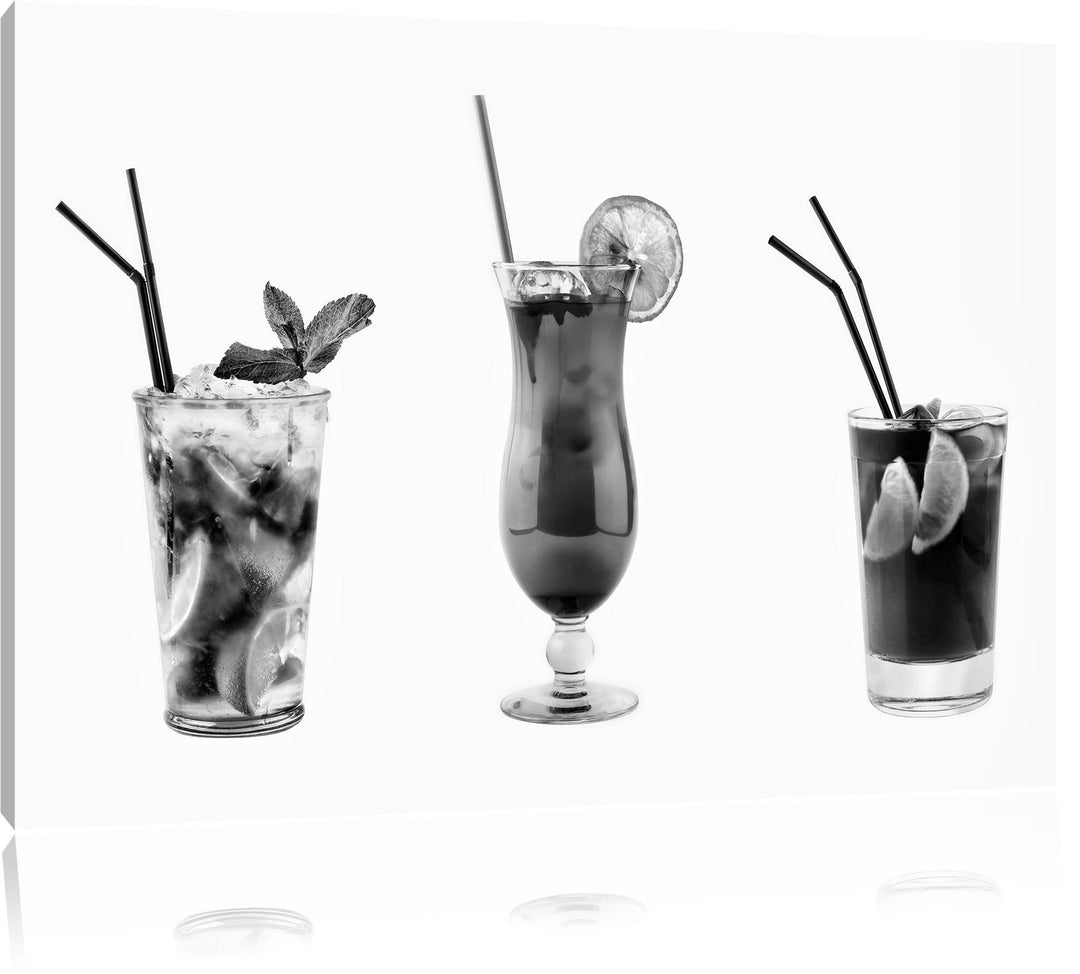 Pixxprint fruchtig frische Cocktails als Leinwandbild/Grösse: 100x70 / Wandbild/Kunstdruck/fertig be