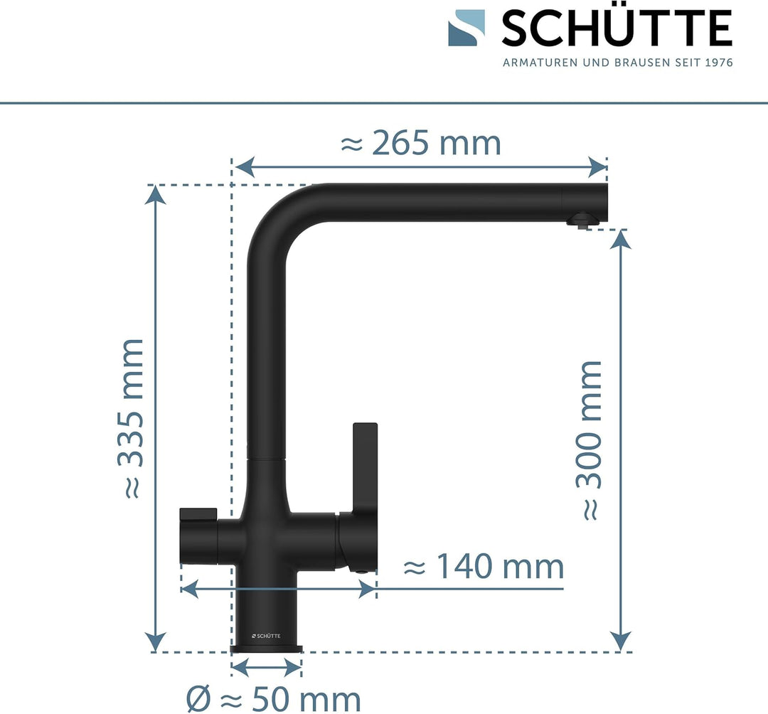 SCHÜTTE 99860 AQUASTAR PRO Trinkwasser-Spültischarmatur mit Filtersystem, 3 Wege Küchenarmatur, Küch