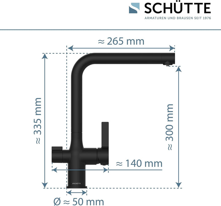 SCHÜTTE 99860 AQUASTAR PRO Trinkwasser-Spültischarmatur mit Filtersystem, 3 Wege Küchenarmatur, Küch