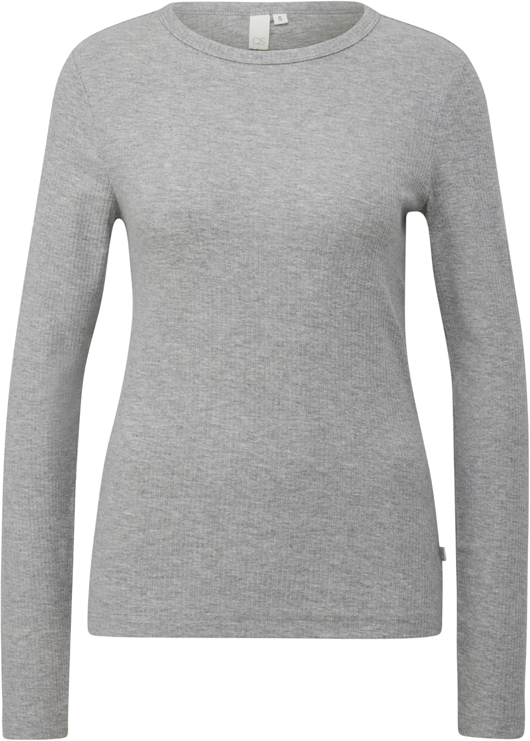 QS Geripptes Longsleeve XS 5832_tiefblau, XS 5832_tiefblau