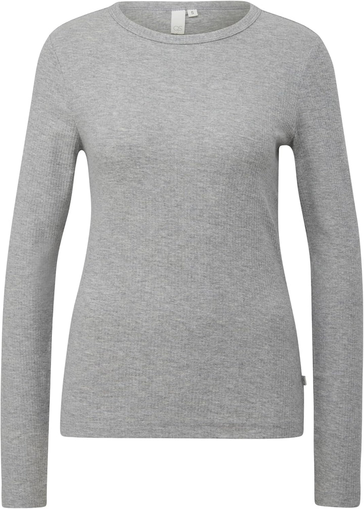 QS Geripptes Longsleeve XS 5832_tiefblau, XS 5832_tiefblau