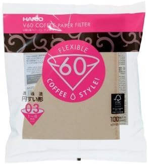 Hario 03 100-Count Kaffee Naturpapierfilter, 3er Pack (insgesamt 300 Blätter) (Japanischer Import)
