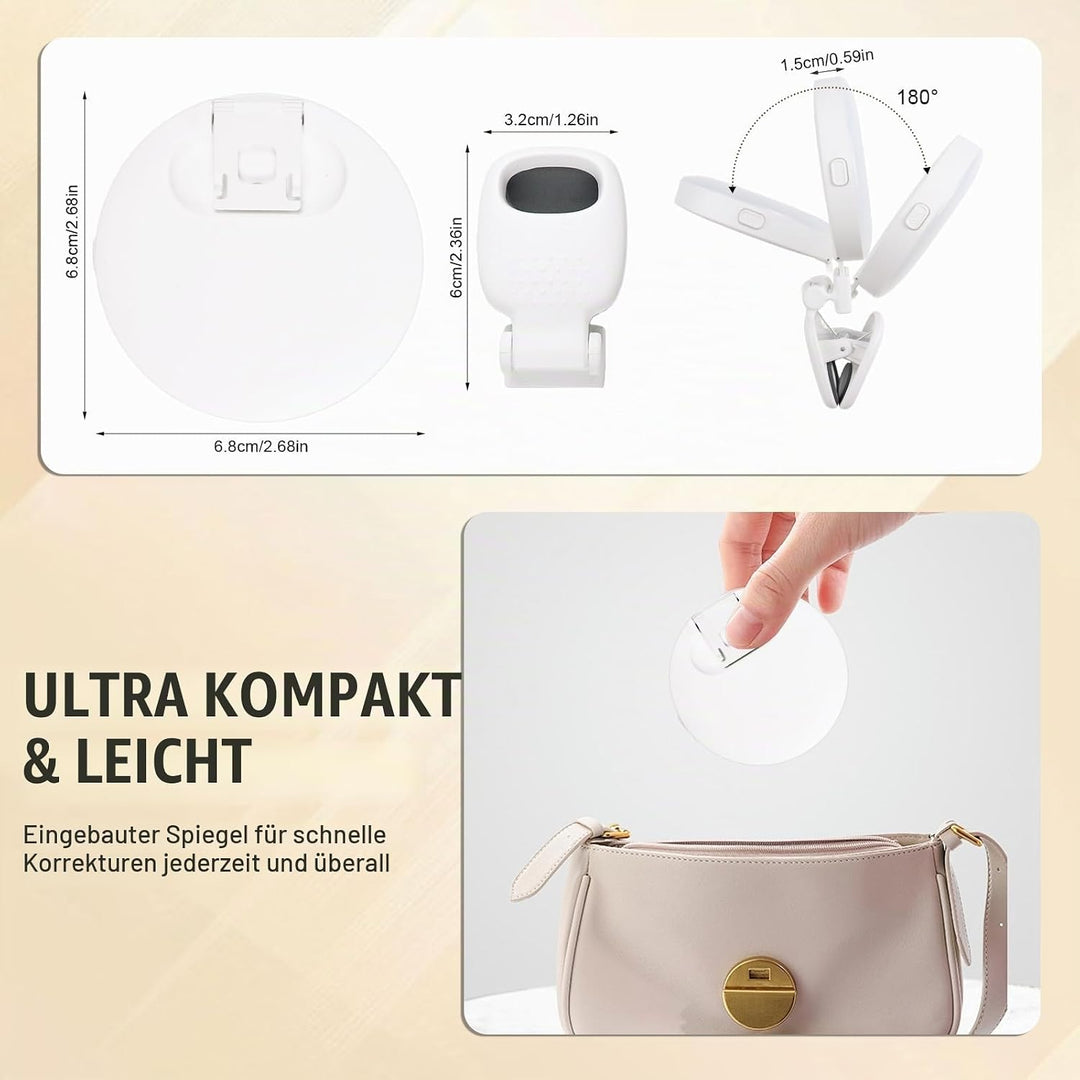 2er Set Selfie Licht Handy – Ringlicht Handy mit 3 Farbtemperaturen, 9 Helligkeitsstufen, 180° drehb