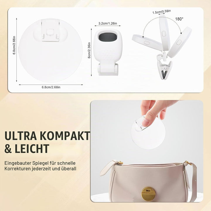 2er Set Selfie Licht Handy – Ringlicht Handy mit 3 Farbtemperaturen, 9 Helligkeitsstufen, 180° drehb