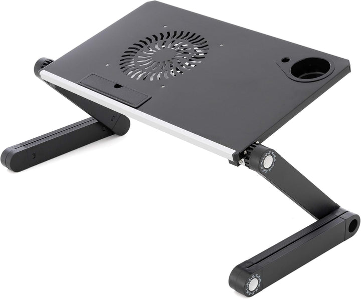 Laptoptisch Notebook-Ständer Aluminium-Legierung Platte 48x28cm Silber-schwarz Höhe und Neigungswink