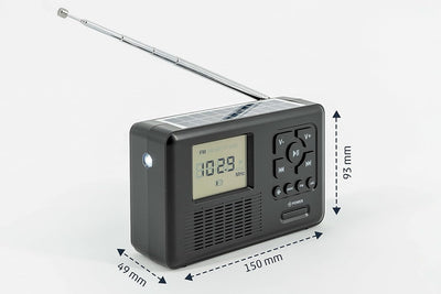 Reflexion TRA550 tragbares Kurbel-Radio mit Taschenlampe und Solar-Ladefunktion (Bluetooth, Dynamo,